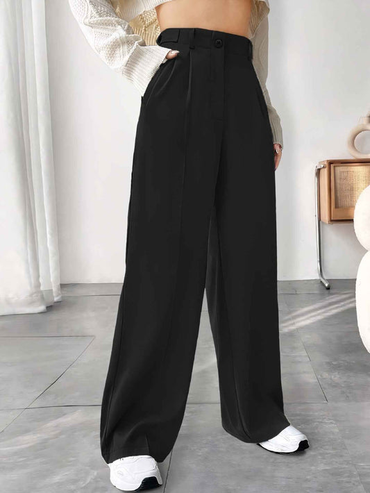 Office Professional High Waist Wide Leg Cigarette Pants