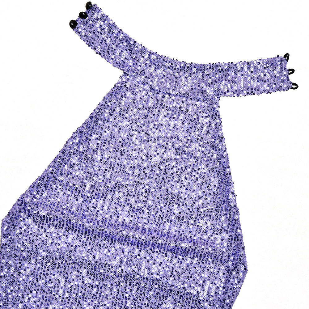 Summer Elegant Slim Women Dress Sexy Backless Sleeveless Sequined Sheath Dress