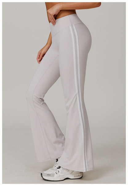 Nude Feel Sports Trousers Slightly Stretch Slimming Wide Leg Fitness Pants Quick Dry Casual Running Bell Bottom Pants - Iyanka