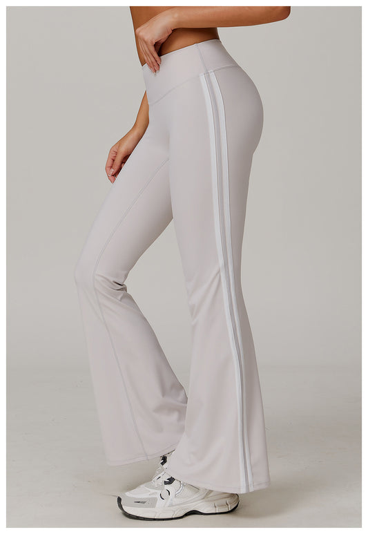 Nude Feel Sports Trousers Slightly Stretch Slimming Wide Leg Fitness Pants Quick Dry Casual Running Bell Bottom Pants - Iyanka