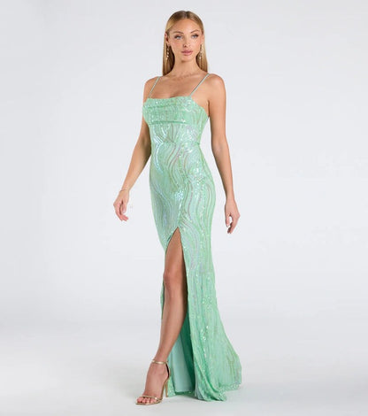 Dress Sexy Sling Backless High Slit Sequ Socialite Dress - Iyanka