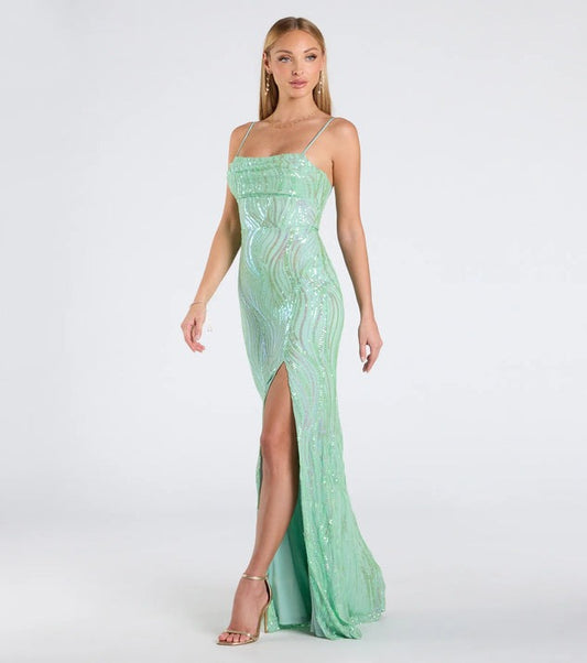 Dress Sexy Sling Backless High Slit Sequ Socialite Dress - Iyanka