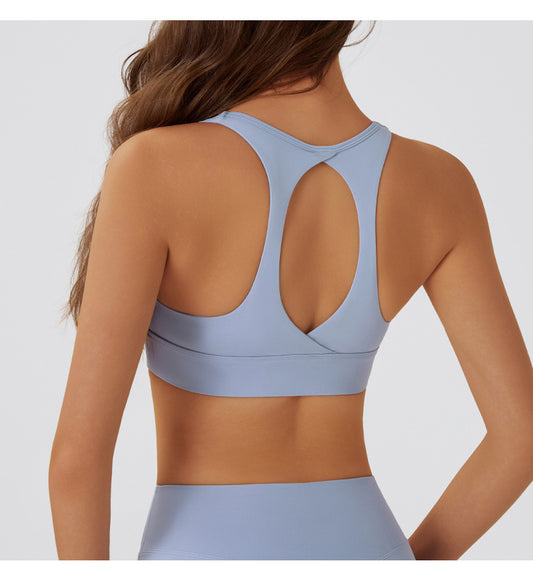 Sexy Hollow Out Cutout Beauty Back Exercise Underwear Women Chest Pad Gathering Bra Shockproof Fitness Vest - Iyanka
