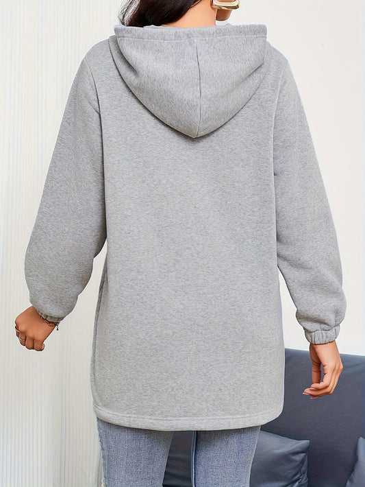 Sweater Outdoor Autumn Winter Casual Loose Long Sleeve Sweatershirt Half Zipper Ladies - Iyanka