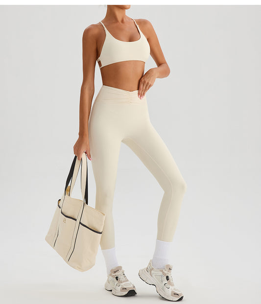 Nude Feel Yoga Pants Women Breathable Quick Drying Running Trousers Tight High Waist Hip Lifting Peach Exercise Workout Pants - Iyanka