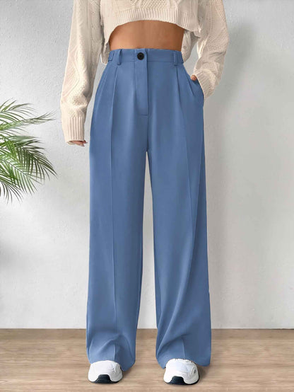 Office Professional High Waist Wide Leg Cigarette Pants