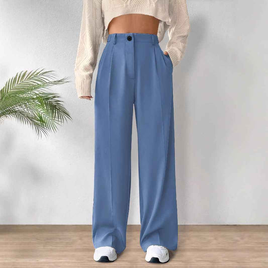Office Professional High Waist Wide Leg Cigarette Pants