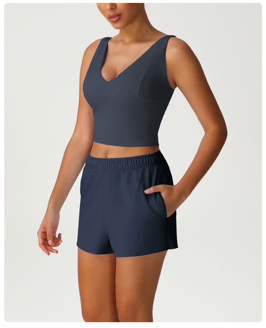 High Waist Loose Track Sweatpants Pocket Casual Running Workout Shorts Outdoor All Matching Yoga Shorts - Iyanka