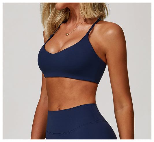 Brushed Yoga Bra Women Tight Beauty Back Fitness Yoga Clothes Running Exercise Sports Underwear - Iyanka
