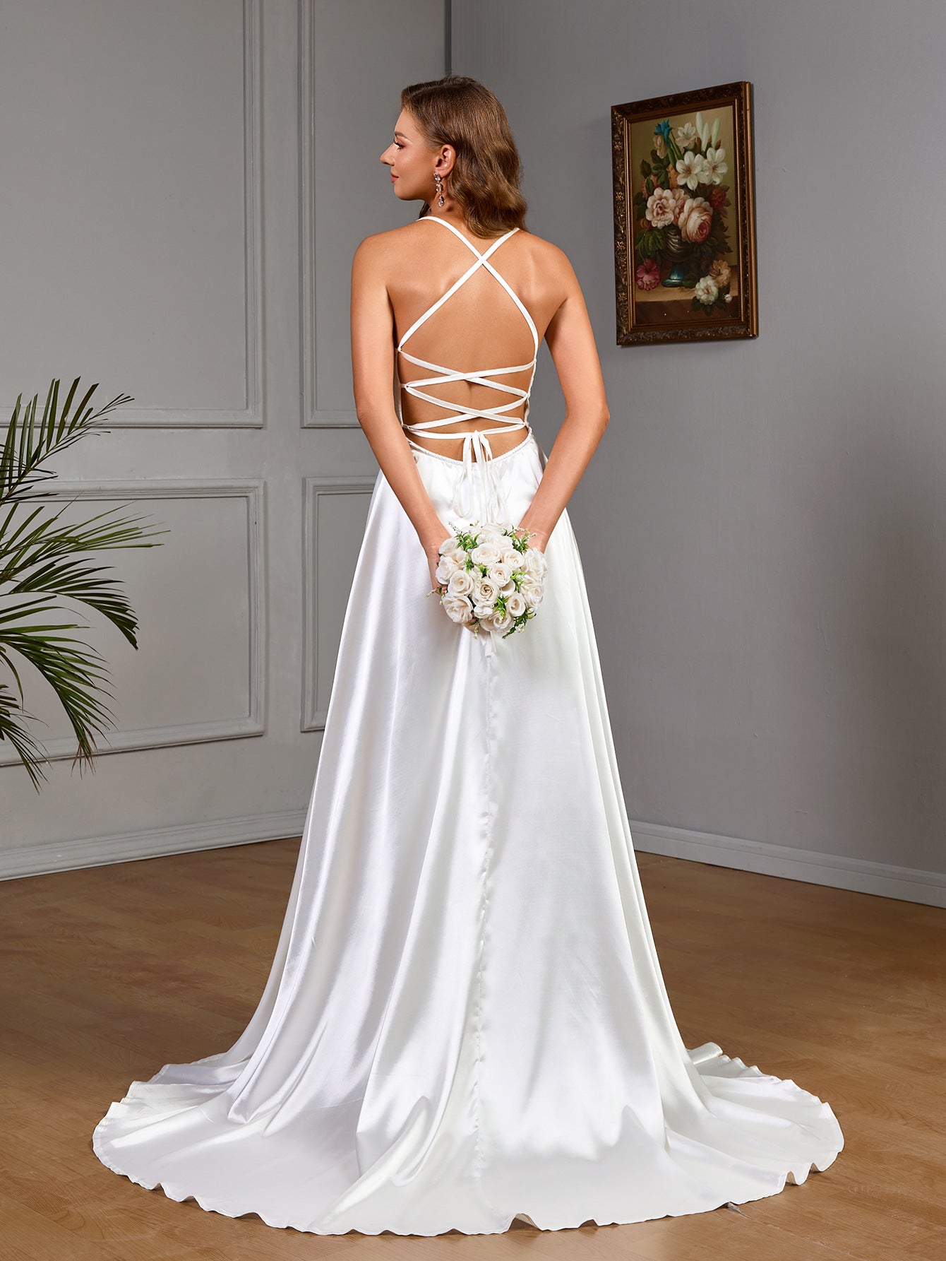 Women Clothing Sleeveless Camisole Gown Solid Color Dress Cocktail Dress - Iyanka