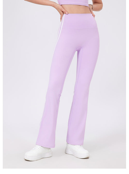 High Waist Yoga Pants Sexy Running Sports Peach Hip Raise Fitness Pants Nude Feel Stretch Flared Pants - Iyanka