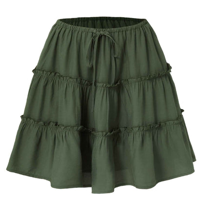Women Clothing Lace up Adjustable Short Skirt Anti Exposure Pants Lining High Waist Skirt for Women