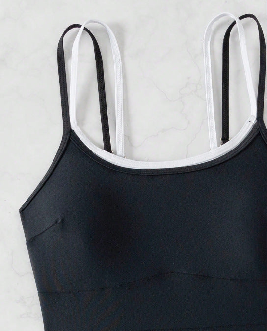 Sexy Women One Piece Swimsuit Solid Color Fabric Summer Beach Swimwear - Iyanka
