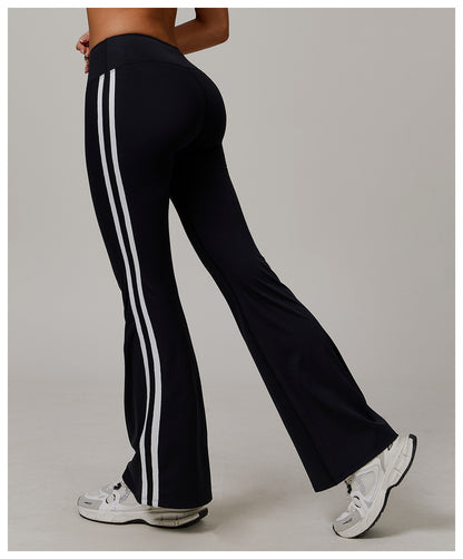 Nude Feel Sports Trousers Slightly Stretch Slimming Wide Leg Fitness Pants Quick Dry Casual Running Bell Bottom Pants - Iyanka