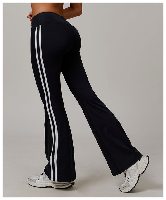 Nude Feel Sports Trousers Slightly Stretch Slimming Wide Leg Fitness Pants Quick Dry Casual Running Bell Bottom Pants - Iyanka