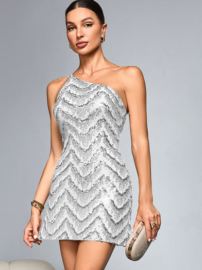 Sexy Sequin Sling Dress Short Dress Women Clothing Party Dress - Iyanka