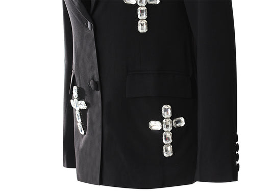 Special Interest Design High Grade European Crystal Rhinestone Beaded Adult Women Loose Blazer - Iyanka