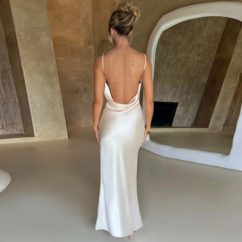 Women Clothing Summer Sexy Backless Slim Fit Split Sling Dress - Iyanka
