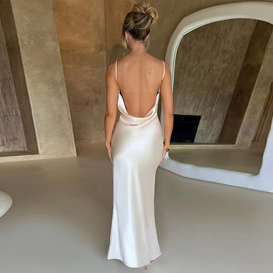 Women Clothing Summer Sexy Backless Slim Fit Split Sling Dress - Iyanka
