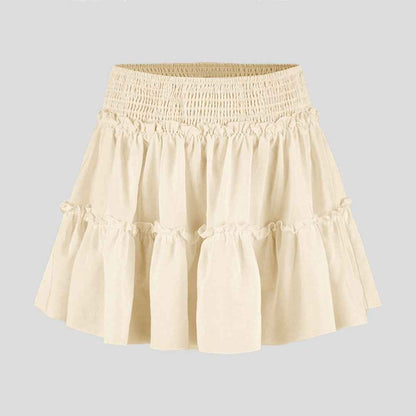 Floral Skirt Pants Lined A line Skirt High Quality Smocking Tight Waist Elastic Culottes
