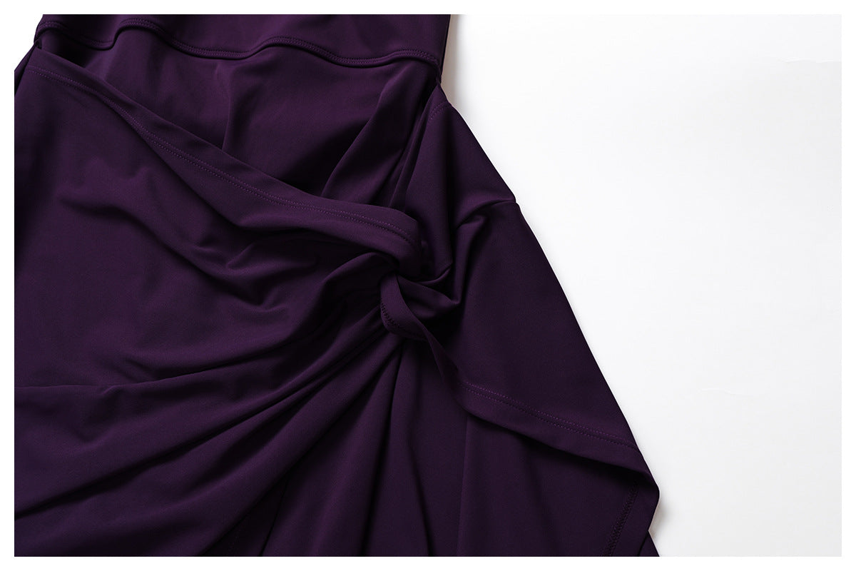 Sustainable Recycled Dress Anti Exposure Kink Design Cross Hollow Out Cutout out Beauty Back Tennis - Iyanka