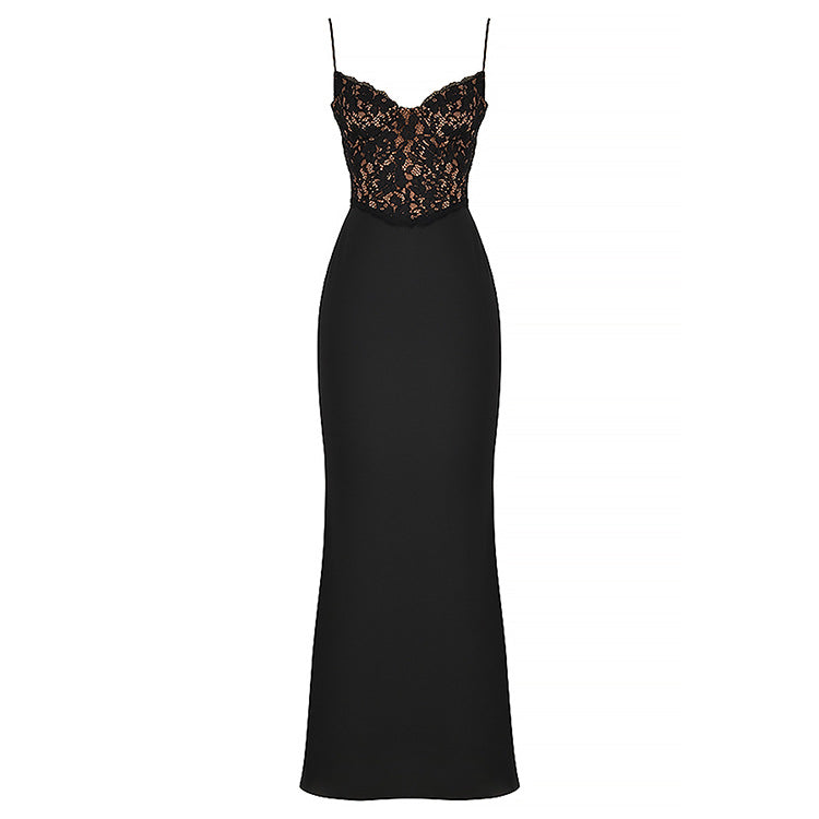 Summer Women Clothing Lace Sexy High Waist Dress Strap Fishtail Dress - Iyanka