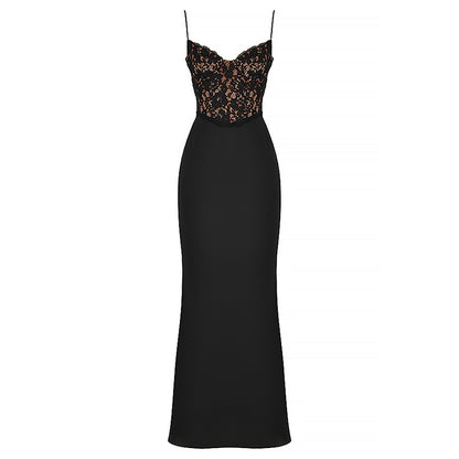 Summer Women Clothing Lace Sexy High Waist Dress Strap Fishtail Dress - Iyanka