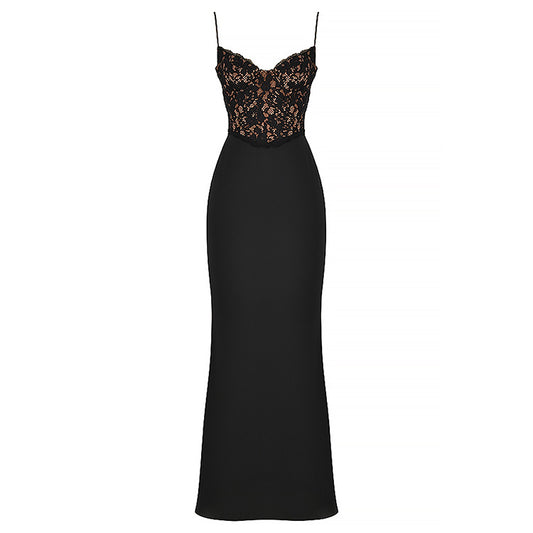 Summer Women Clothing Lace Sexy High Waist Dress Strap Fishtail Dress - Iyanka