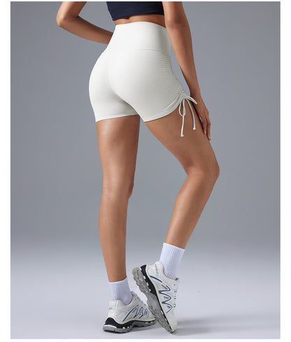 High Waist Tight Yoga Shorts Women No T Line Pleating Slimming Hip Workout Shorts Summer - Iyanka
