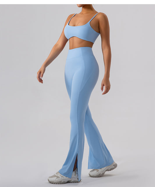 High Waist Skinny Outerwear Sweatpants Dance Nude Feel Hip Lifting Yoga Bell Bottom Pants Skinny Running Wide Leg Pants Women - Iyanka