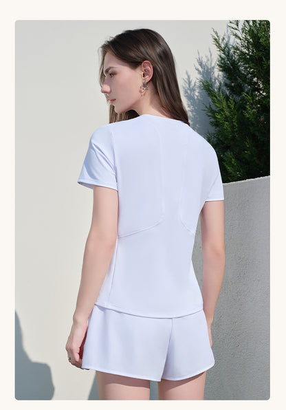 Spring Summer Sports Set Women Two Piece Set Quick Drying Loose Breathable Thin round Neck Running Fitness Two Piece Set - Iyanka