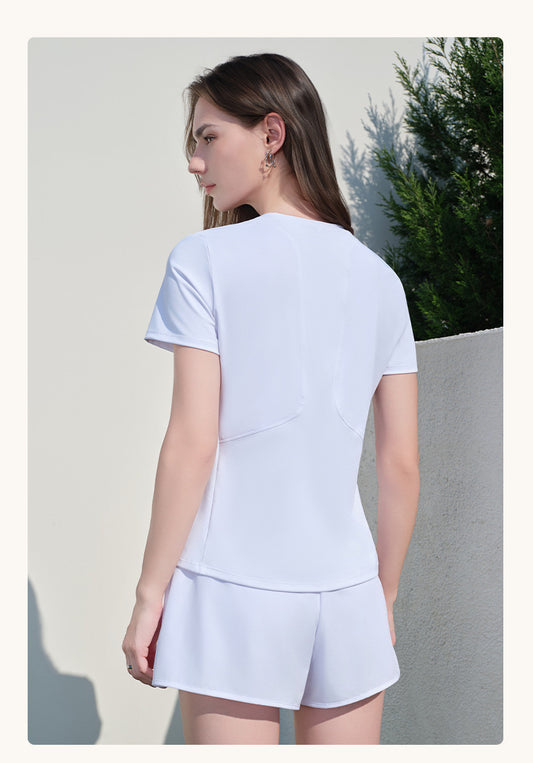 Spring Summer Sports Set Women Two Piece Set Quick Drying Loose Breathable Thin round Neck Running Fitness Two Piece Set - Iyanka