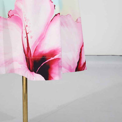 Pleated Slim Summer French Floral Strapless Dress