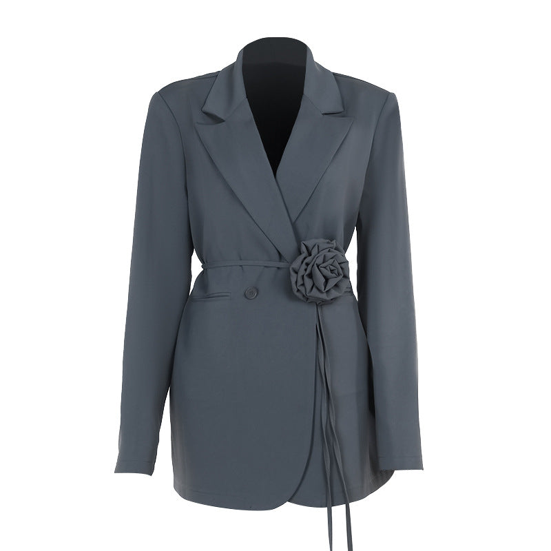 Autumn Office Slim Three Dimensional Floral Blazer Tops Women - Iyanka