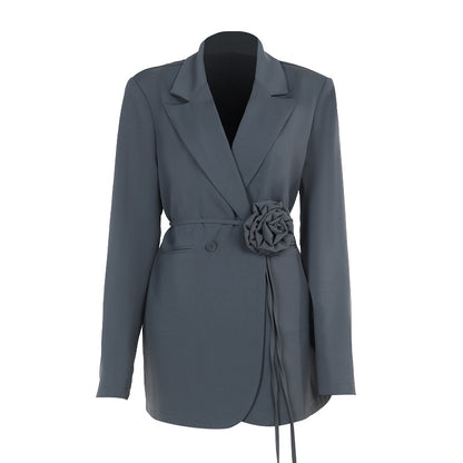 Autumn Office Slim Three Dimensional Floral Blazer Tops Women - Iyanka