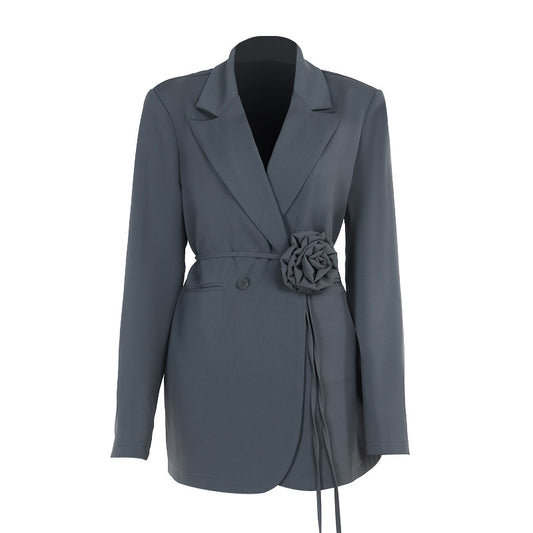 Autumn Office Slim Three Dimensional Floral Blazer Tops Women - Iyanka