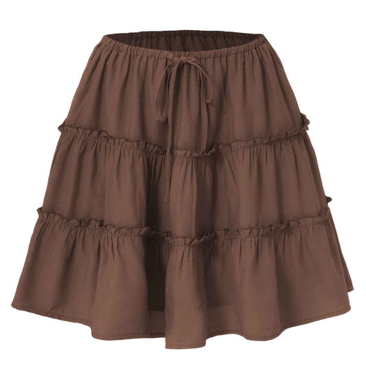 Women Clothing Lace up Adjustable Short Skirt Anti Exposure Pants Lining High Waist Skirt for Women
