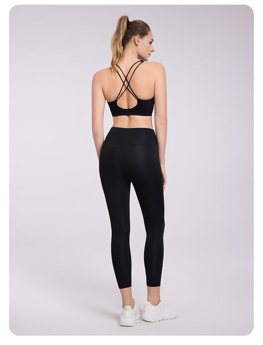 Cross Beauty Back Yoga Vest Women Strong Support Sports Underwear with Chest Pad Medium Tenacity All Match Workout Bra - Iyanka