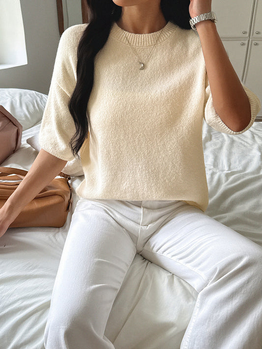 Women Casual Holiday Atmosphere Short Sleeve Sweater - Iyanka