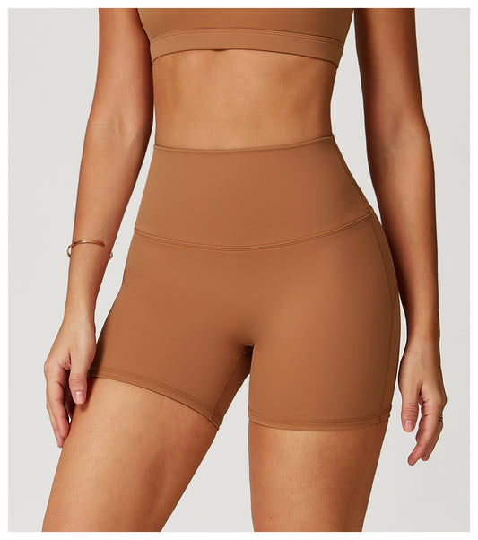 Nude Feel Yoga Shorts Women High Waist Quick Drying Skinny Slimming Shorts Running Exercise Workout Pants - Iyanka