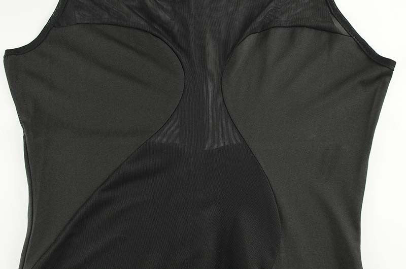Sexy Women Clothing Mesh Stitching See through Elegance Sleeveless Slim Fit High Grade Red Carpet Sheath Dress Women