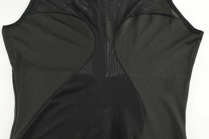 Sexy Women Clothing Mesh Stitching See through Elegance Sleeveless Slim Fit High Grade Red Carpet Sheath Dress Women