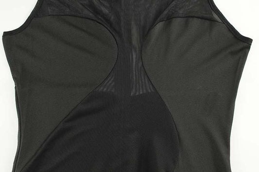 Sexy Women Clothing Mesh Stitching See through Elegance Sleeveless Slim Fit High Grade Red Carpet Sheath Dress Women