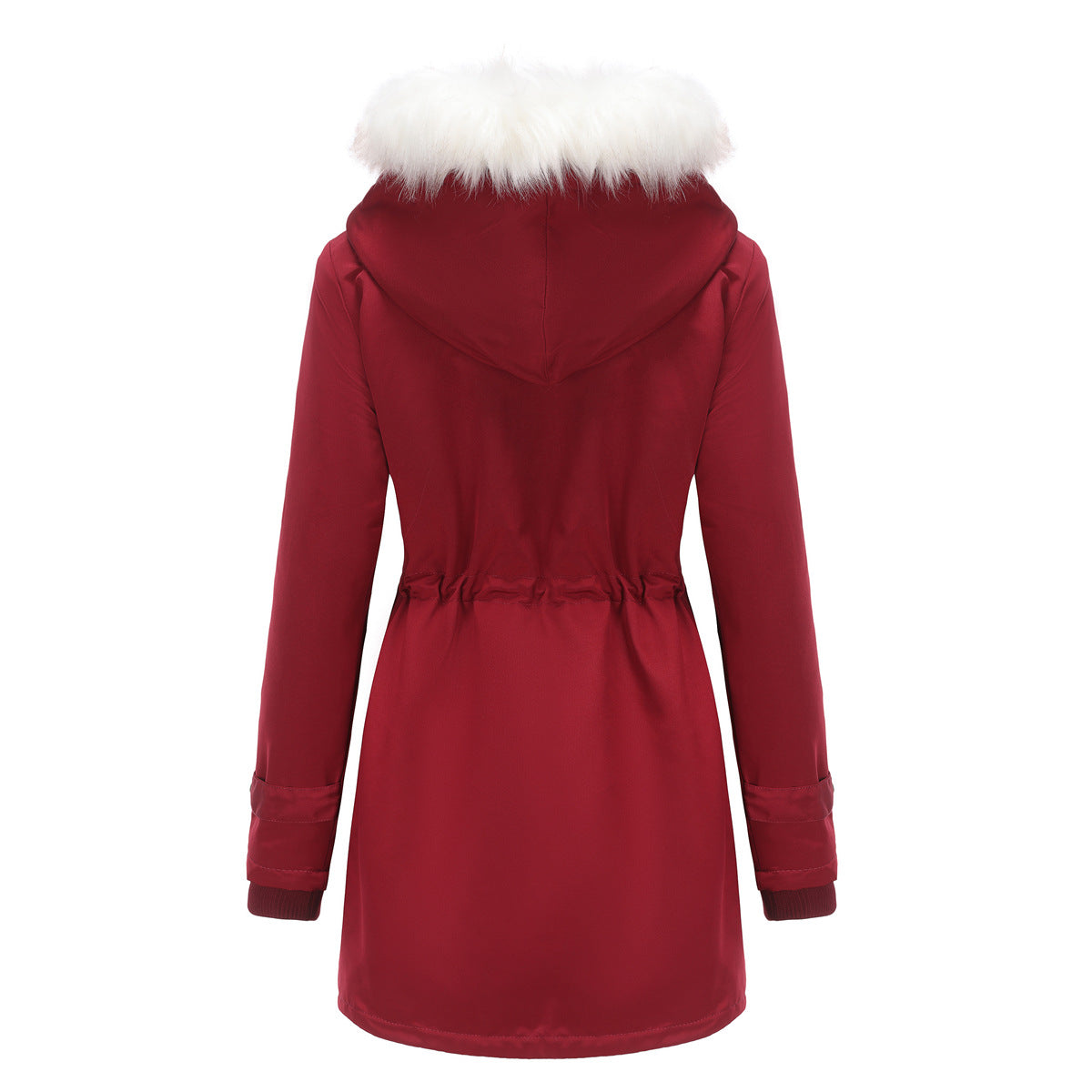 Autumn Winter Detachable Fur Collar Women Overcome Long Sleeve Hooded Cotton Padded Coat Fleece Coat Cotton Padded Coat Women - Iyanka