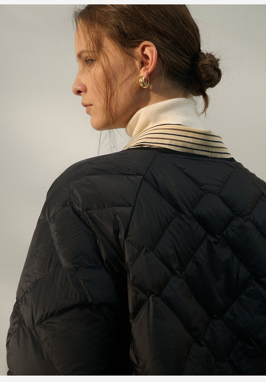 Loose Casual Short down Jacket Women Winter Warm White Duck down Coat All Match Long Sleeved Bread Coat - Iyanka