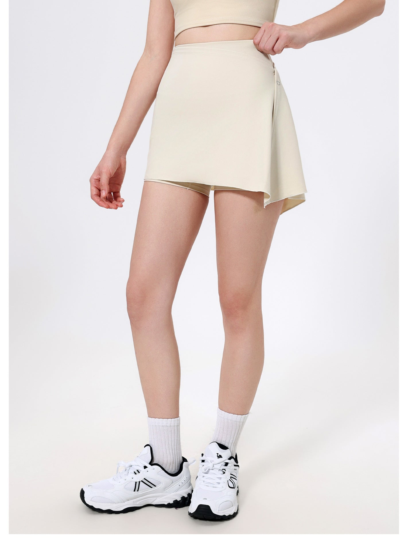 Two Piece Set High Waist Hip Lift Nude Feel Yoga Pants Shorts Fart Curtain Outer Wear Running Workout Pants Breathable Fitness - Iyanka