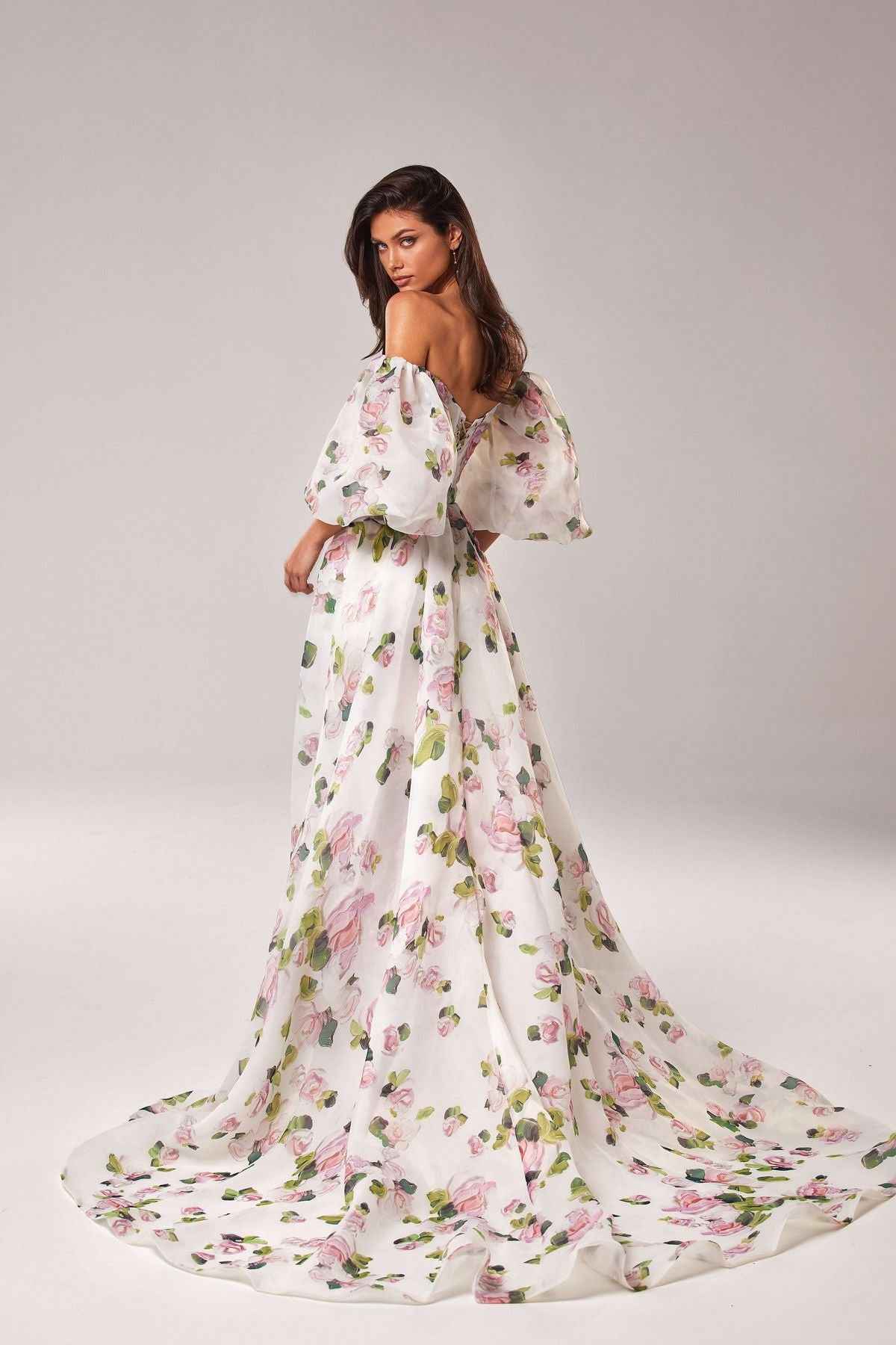 Elegant Evening Dress - Tube Top Long Evening Dress with High End Split and Suspenders