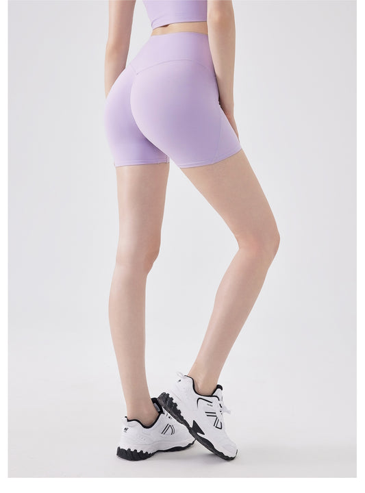 Nude Feel Three Points High Elastic Tight Bum Lift Shorts Women Yoga Workout Clothes Belly Contracting Exercise Running Training Pants - Iyanka