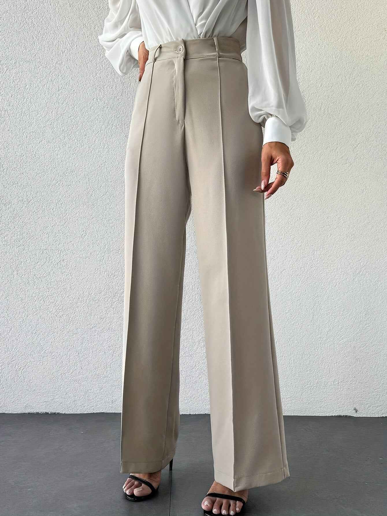Women’s High Waist Slimming Straight Office Trousers
