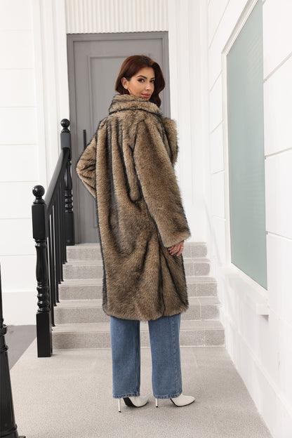 Long Women Clothing Faux Fur Coat Thickened Young Fur Coat Fashionable Jacket - Iyanka